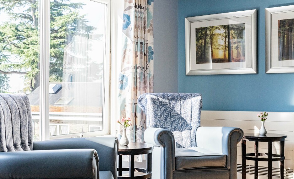 interior lounge view downham grange nursing home