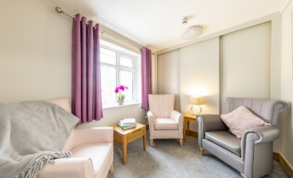 carefully crafted furniture settings at our nursing home in Highcliffe