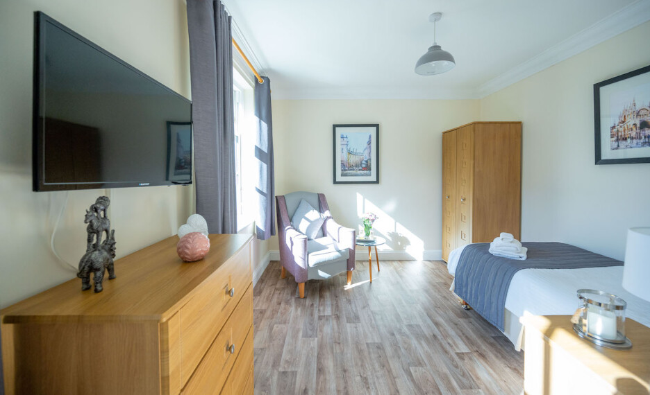 Beautifully decorated interior room view at Oaklands residential care homes in diss
