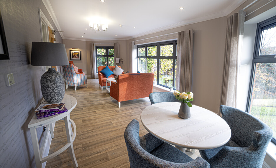 Experience the beauty of our carefully crafted furniture settings at our care home in Liverpool.