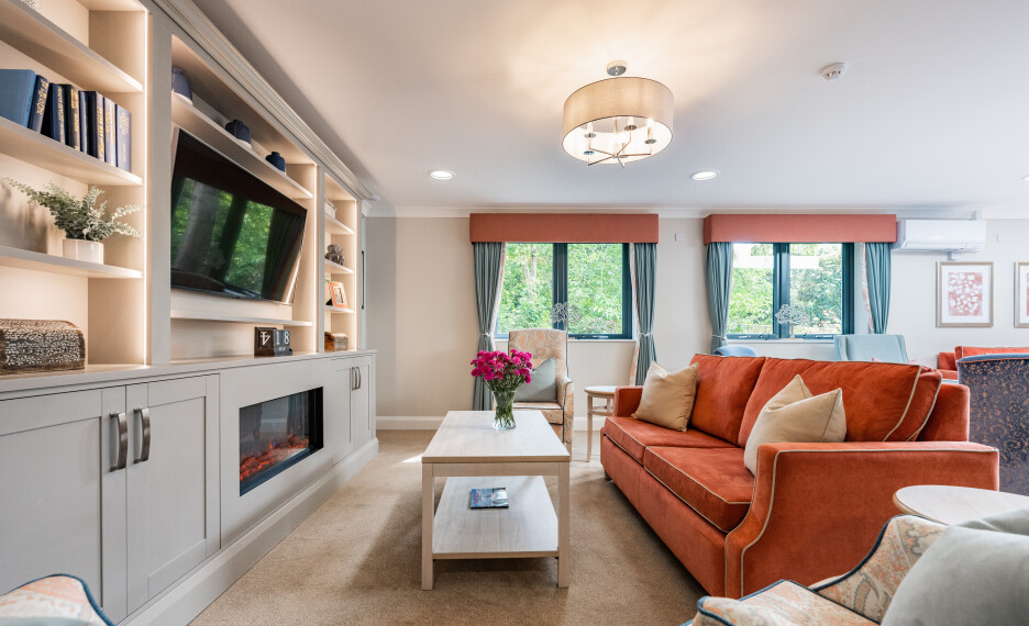 Relax and enjoy the beautiful view of the living room at our luxury care home in St Clements